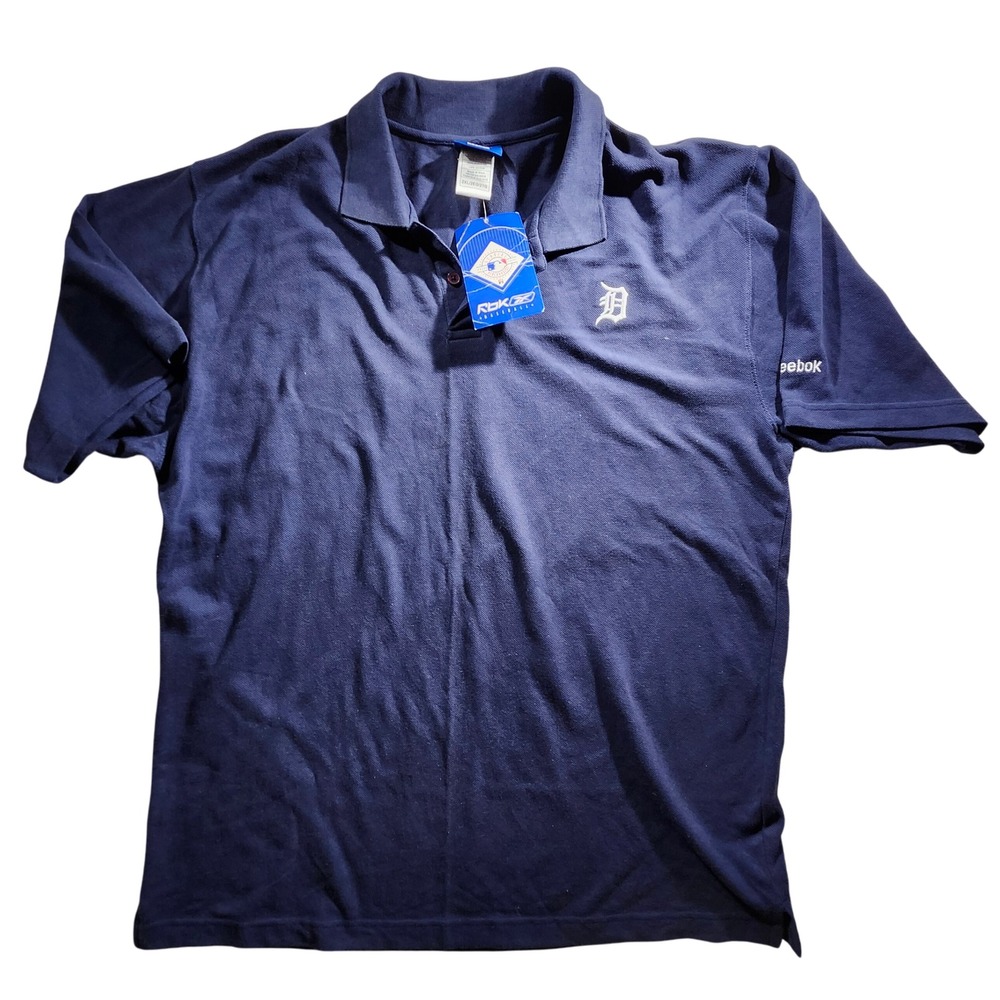 Detroit Tigers Reebok Polo Shirt MLB Baseball‎ Embroidered Logo 2XL NWT